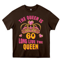 Chocolate Brown the queen is 60 long live the queen Heavy Core Tee - Jasminsmagicworld