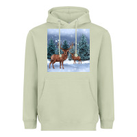 Matcha winter deer Heavyweight Hoodie - BarkalooDesign