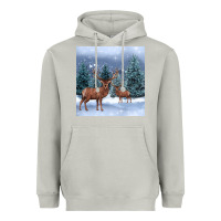 Moon Dust winter deer Heavyweight Hoodie - BarkalooDesign