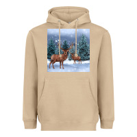 Mushroom winter deer Heavyweight Hoodie - BarkalooDesign