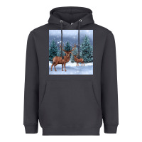 Smoke winter deer Heavyweight Hoodie - BarkalooDesign