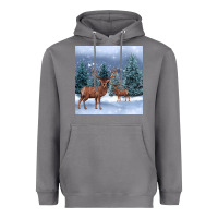 Storm winter deer Heavyweight Hoodie - BarkalooDesign