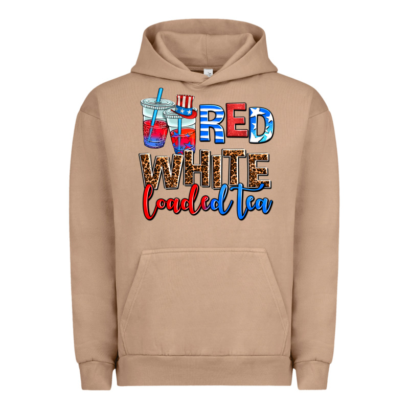Red White Loaded Tea Urban Hoodie by AdoDesignShop | Teevron