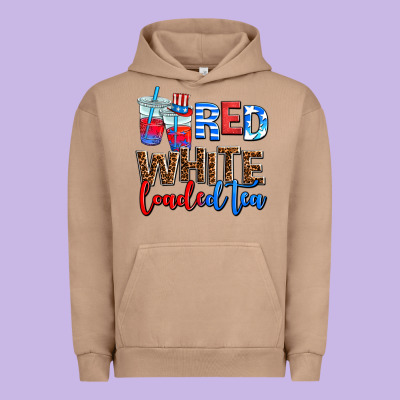 Red White Loaded Tea Urban Hoodie Designed By Adodesignshop