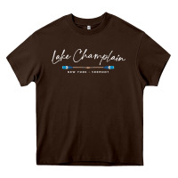 Chocolate Brown Lake Champlain Oars Graphic Heavy Core Tee - trangStudio