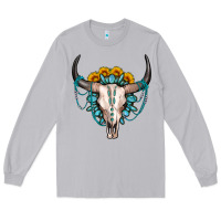 Moon Dust sunflower gemstone bull skull Long Sleeve Tee - OliviaCreatesArt