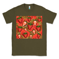 Army Green strawberries Classic Tee - Jasminsmagicworld