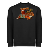 Black happy fall Heavyweight Sweatshirt - CowhideDigitalArt