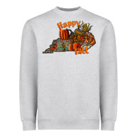 Heather Grey happy fall Heavyweight Sweatshirt - CowhideDigitalArt