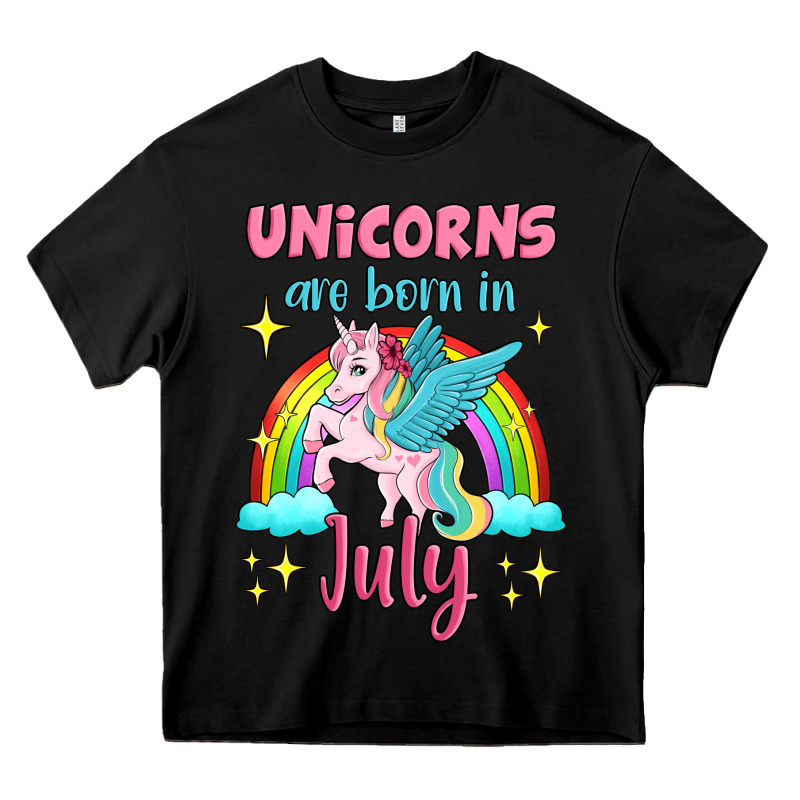 Unicorns Are Born In July Heavy Core Tee by Jasminsmagicworld | Teevron