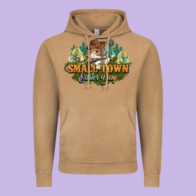 Small Town Easter Day Vintage Hoodie Designed By Howdyjamesfarm