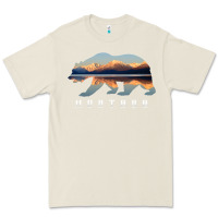 Bone Montana Bear with Glacier National Park Lake Image Souvenir Premium Tee - trangStudio