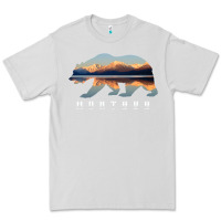 Dove Grey Montana Bear with Glacier National Park Lake Image Souvenir Premium Tee - trangStudio