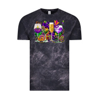 Cloud Black mardi gras wine glasses cowgirl Vintage Tee - CowGirlArtShop