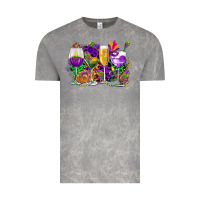 Cloud Rock mardi gras wine glasses cowgirl Vintage Tee - CowGirlArtShop