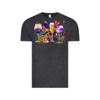 Vintage Black mardi gras wine glasses cowgirl Vintage Tee - CowGirlArtShop