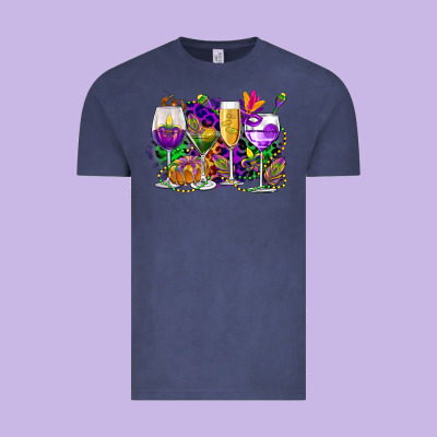 Mardi Gras Wine Glasses Cowgirl Vintage Tee Designed By Cowgirlartshop