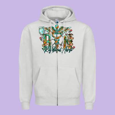 Registered Nurse Zipper Hoodie Designed By Racoondesign