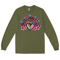 Army Green valentine's day rainbow heart olivia Long Sleeve Tee - OliviaCreatesArt