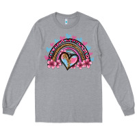 Heather Grey valentine's day rainbow heart olivia Long Sleeve Tee - OliviaCreatesArt