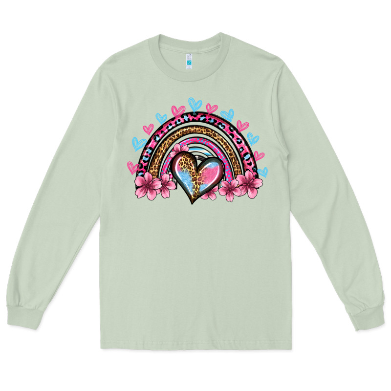 Valentine's Day Rainbow Heart Olivia Long Sleeve Tee by OliviaCreatesArt | Teevron