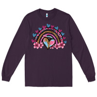 Plum valentine's day rainbow heart olivia Long Sleeve Tee - OliviaCreatesArt