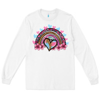 White valentine's day rainbow heart olivia Long Sleeve Tee - OliviaCreatesArt