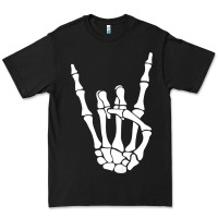 Black halloween skeleton hand horns rock n roll music lover tank top Premium Tee - trangStudio