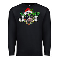 Black Christmas joy black and white cow Premium Sweatshirt - BarkalooDesign