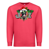 Cardinal Christmas joy black and white cow Premium Sweatshirt - BarkalooDesign