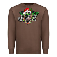 Chestnut Christmas joy black and white cow Premium Sweatshirt - BarkalooDesign