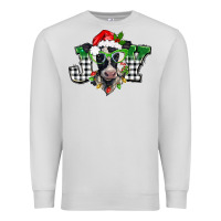 Dove Grey Christmas joy black and white cow Premium Sweatshirt - BarkalooDesign
