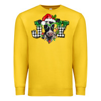 Lemon Christmas joy black and white cow Premium Sweatshirt - BarkalooDesign