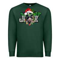 Sports Green Christmas joy black and white cow Premium Sweatshirt - BarkalooDesign