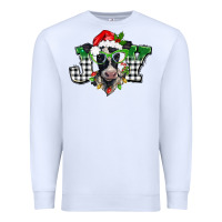 White Christmas joy black and white cow Premium Sweatshirt - BarkalooDesign
