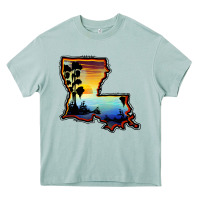 Arona louisiana  sunset map Heavy Core Tee - BarkalooDesign