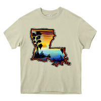 Mossy louisiana  sunset map Heavy Core Tee - BarkalooDesign