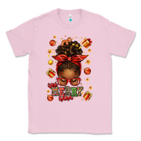 Bubblegum Pink one merry nana christmas afro messy bun Classic Tee - texasbilliewilder