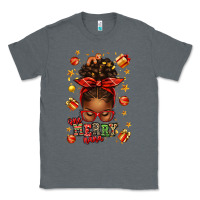 Charcoal Heather one merry nana christmas afro messy bun Classic Tee - texasbilliewilder