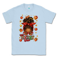 One Merry Nana Christmas Afro Messy Bun Classic Tee | Teevron