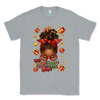 Heather Grey one merry nana christmas afro messy bun Classic Tee - texasbilliewilder