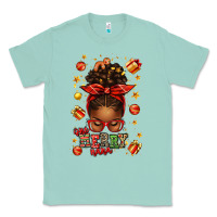 Seafoam one merry nana christmas afro messy bun Classic Tee - texasbilliewilder