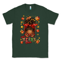 Sports Green one merry nana christmas afro messy bun Classic Tee - texasbilliewilder