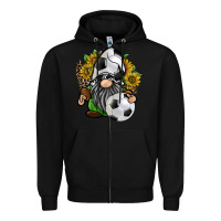 Black soccer gnome Zipper Hoodie - RacoonDesign