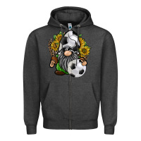 Charcoal Heather soccer gnome Zipper Hoodie - RacoonDesign
