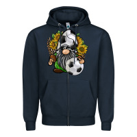 Navy soccer gnome Zipper Hoodie - RacoonDesign