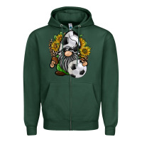 Sports Green soccer gnome Zipper Hoodie - RacoonDesign