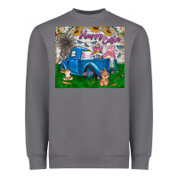 Storm happy easter truck Heavyweight Sweatshirt - CowhideDigitalArt