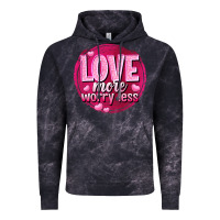Cloud Black Love more worry less Valentine's Day Vintage Hoodie - HowdyJamesFarm