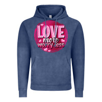 Vintage Denim Love more worry less Valentine's Day Vintage Hoodie - HowdyJamesFarm
